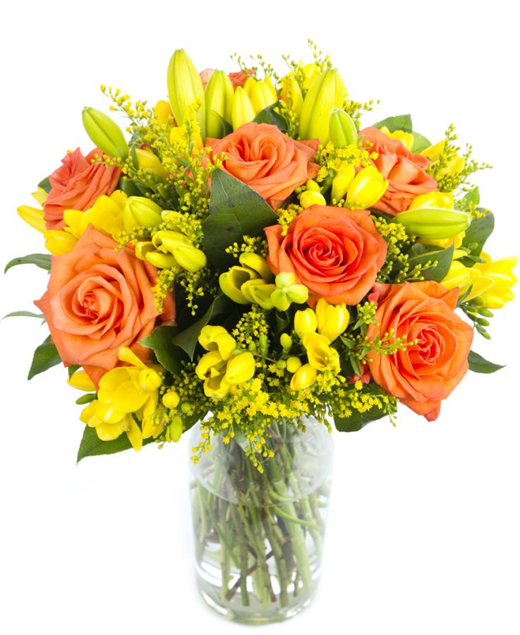 Fortnightly Flower Delivery – oranges and yellow