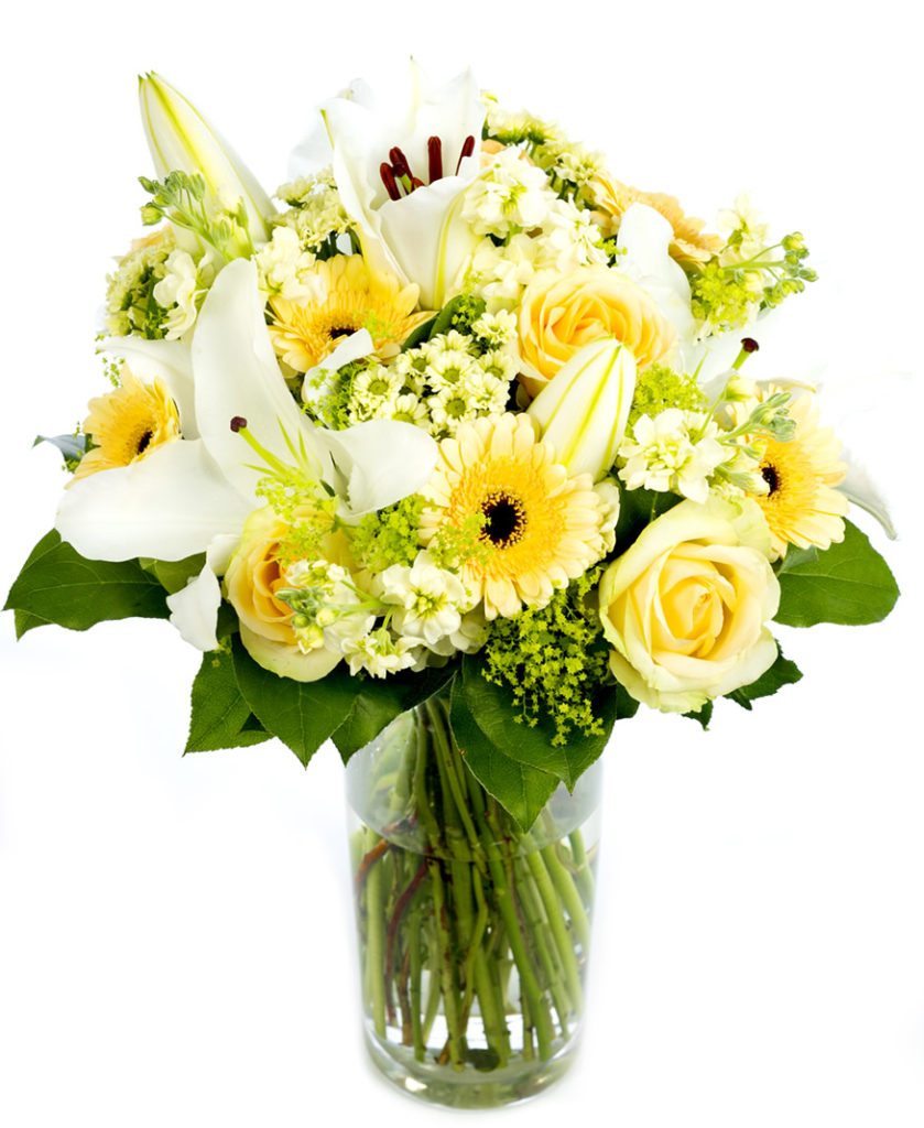 Peaches with Oriental Lilies