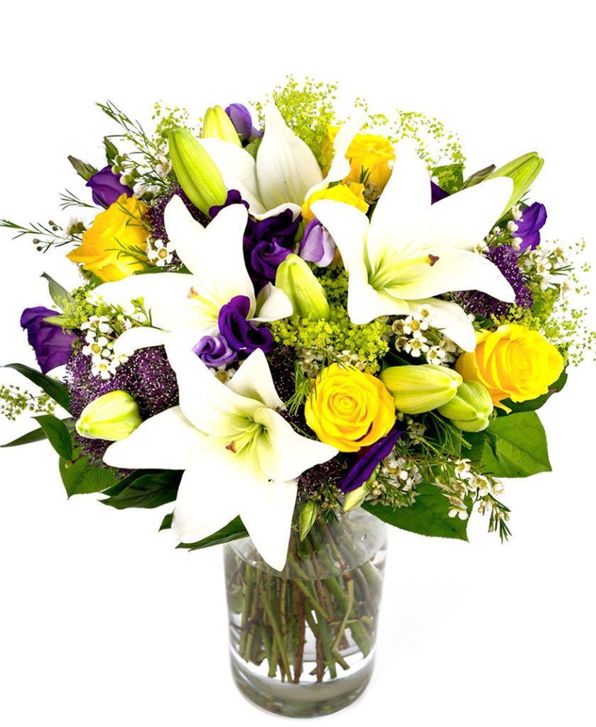 Fortnightly Flower Delivery - Purples, Creams & Yellows