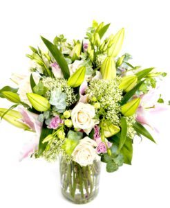 Roses & Lilies Bouquet - Pinks & Creams