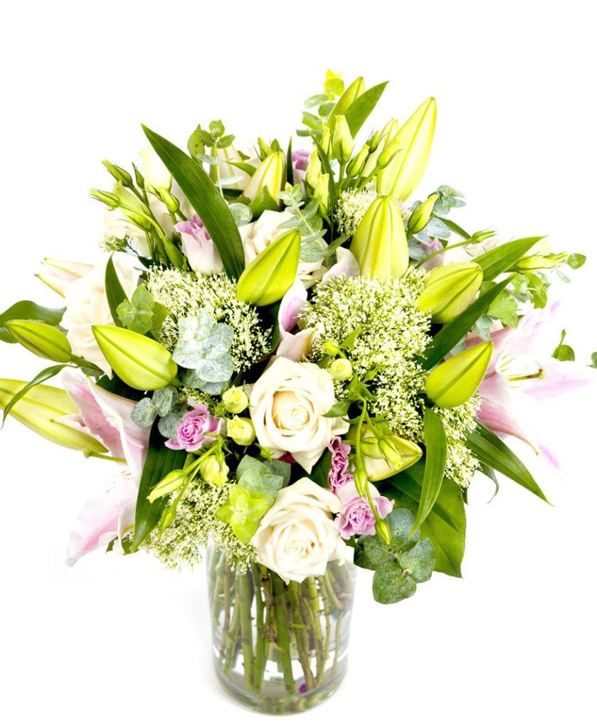Roses & Lilies Bouquet - Pinks & Creams