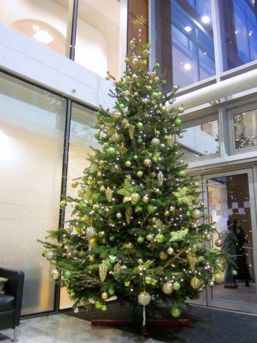 Corporate Office Christmas Tree - 15ft green and gold