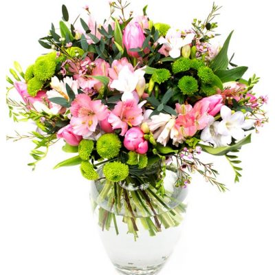 Weekly Flower Delivery – pink and lime green