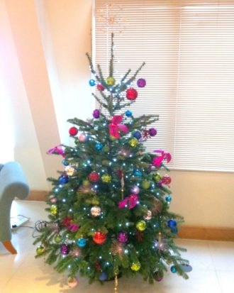 7ft Christmas Tree Decorated - Rainbow