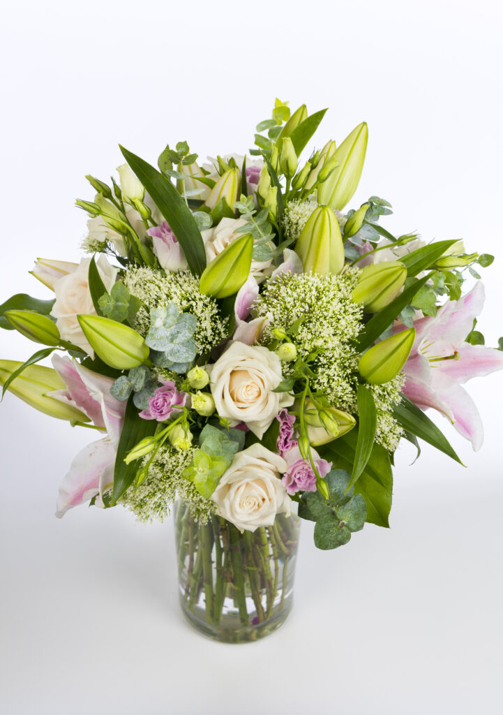Roses & Lilies Bouquet - Pinks & Creams